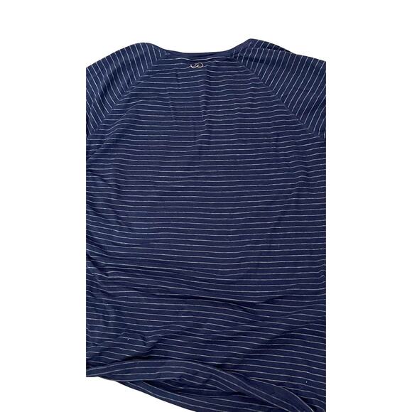 CALIA LONG SLV PULL-OVER RND NECKLINE TOP, WOMEN, L, NAVY BLUE & GREY PINSTRIPES - Picture 7 of 10